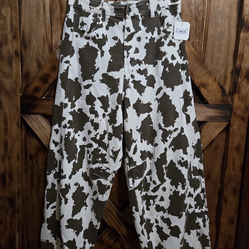 Altar'd State Cow Print Flare Jeans